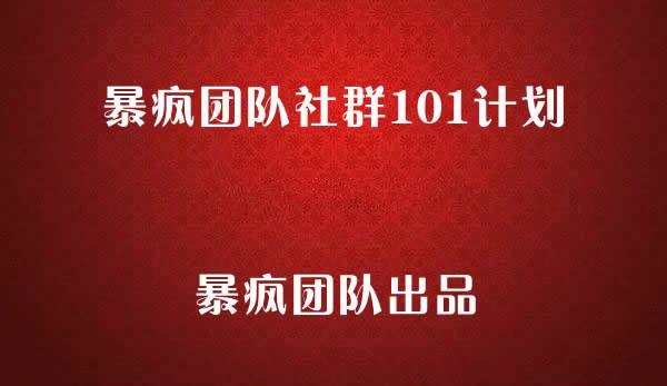 暴疯社群VIP项目 暴疯团队社群101计划