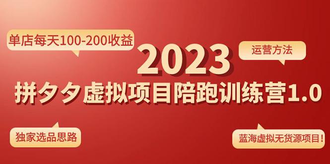 《拼夕夕虚拟项目陪跑训练营1.0》单店每天100-200收益 独家选品思路和运营-阿灿说钱