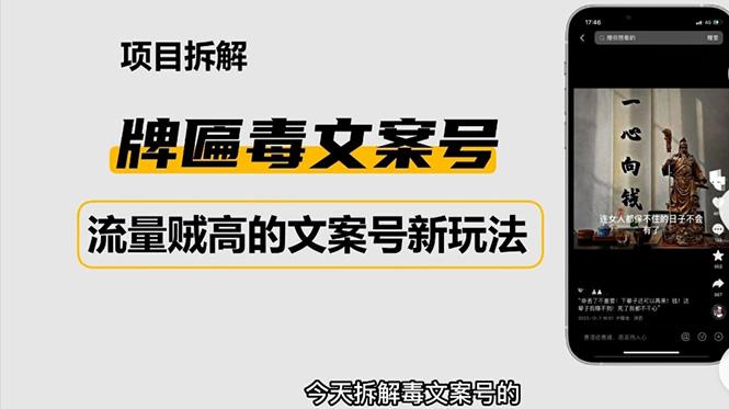 2023抖音快手毒文案新玩法，牌匾文案号，起号快易变现-阿灿说钱