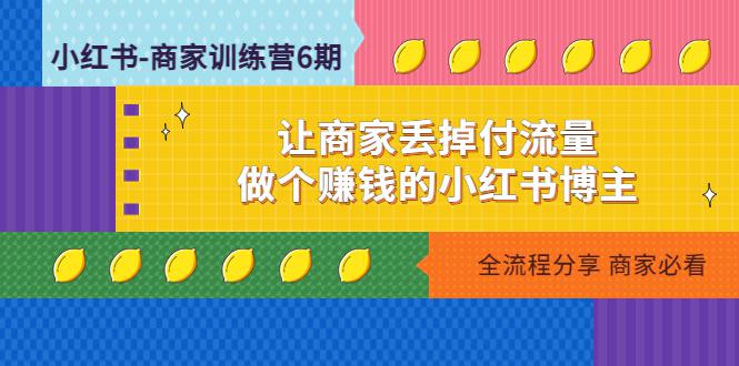 小红书卖货-商家训练营12期：让商家丢掉付流量，做个赚钱的小红书博主-阿灿说钱