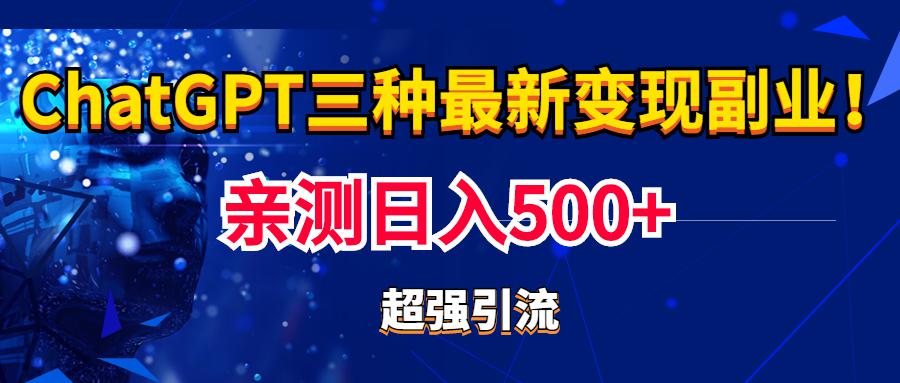 实操日入500+的CGPT三种变现副业：有手就行的暴力引流【教程+源码】-阿灿说钱