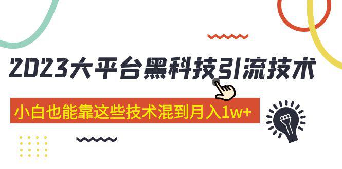 价值4899的2023大平台黑科技引流技术 小白也能靠这些技术混到月入1w 29节课 价值4899的2023大平台黑科技引流技术 小白也能靠这些技术混到月入1w 29节课