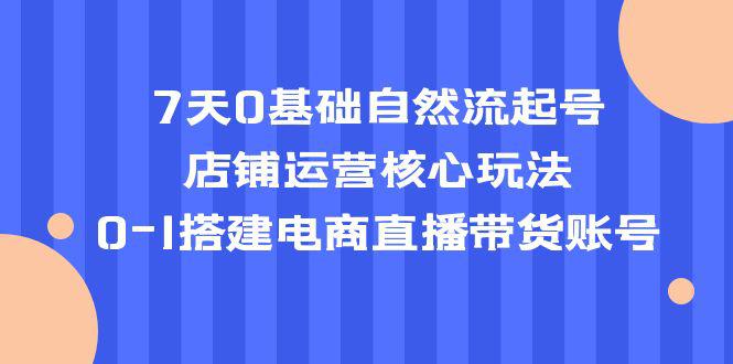7天0基础自然流起号,店铺运营核心玩法,0-1搭建电商直播带货账号 7天0基础自然流起号,店铺运营核心玩法,0-1搭建电商直播带货账号