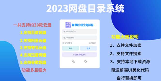 2023网盘目录运营系统,一键安装教学,一共支持约30款云盘 2023网盘目录运营系统,一键安装教学,一共支持约30款云盘