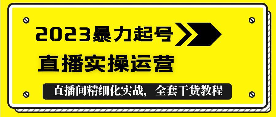 2023暴力起号 直播实操运营,全套直播间精细化实战,全套干货教程! 2023暴力起号 直播实操运营,全套直播间精细化实战,全套干货教程!
