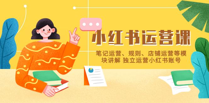 小红书·运营课,笔记运营、规则、店铺运营等模块讲解 独立运营小红书账号 小红书·运营课,笔记运营、规则、店铺运营等模块讲解 独立运营小红书账号