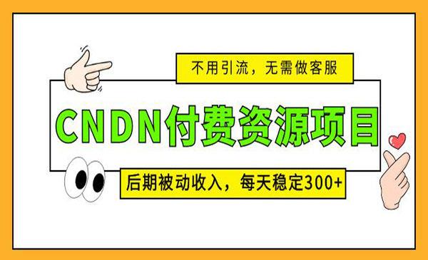 图片[1]-CNDN资源项目操作详解，后期被动收入每天稳定300指数惊人！  ！-阿灿说钱