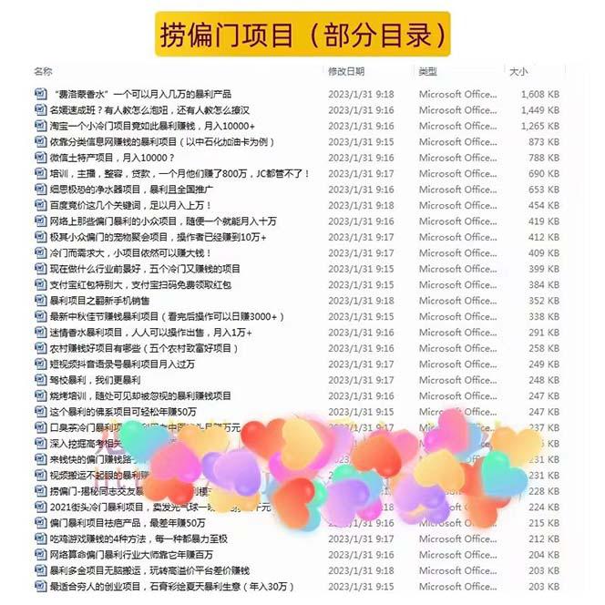千款捞偏门小本创业小项目，总有一款适合你【无水印】