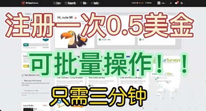 图片[1]-国外项目注册一次0.5美金 只需三分钟无脑操作 可批量放大 小白工作室福利-阿灿说钱
