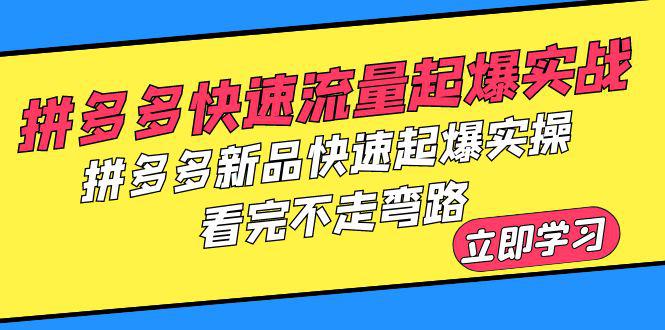图片[1]-拼多多快速流量起爆实战，新品快速起爆实操，不走弯路！-阿灿说钱