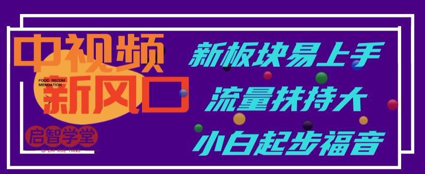 中视频新风口，新板块易上手，流量扶持大，小白起步福音【揭秘】-阿灿说钱