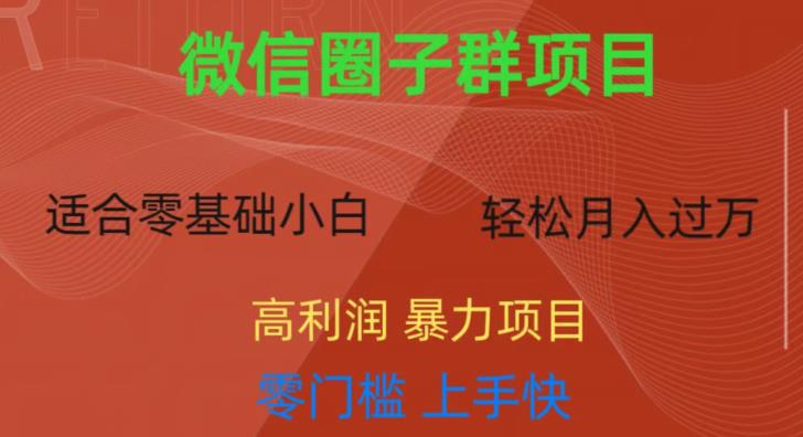 微信资源圈子群项目，零门槛，易上手，一个群1元，一天轻轻松松300+【揭秘】-阿灿说钱