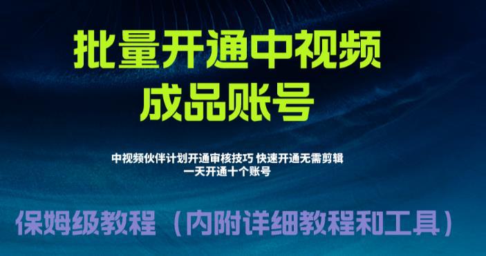 外面收费1980暴力开通中视频计划教程，附 快速通过中视频伙伴计划的办法-阿灿说钱