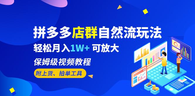 拼多多店群自然流玩法，轻松月入1W+ 保姆级视频教程（附上货、拍单工具）-阿灿说钱