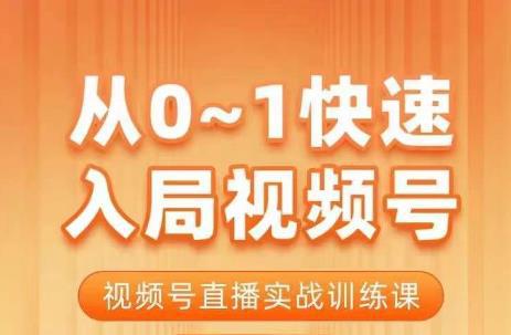 陈厂长·从0-1快速入局视频号课程，视频号直播实战训练课-阿灿说钱