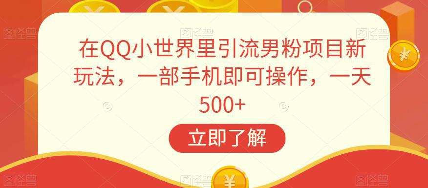 在QQ小世界里引流男粉项目新玩法,一部手机即可操作,一天500 【揭秘】