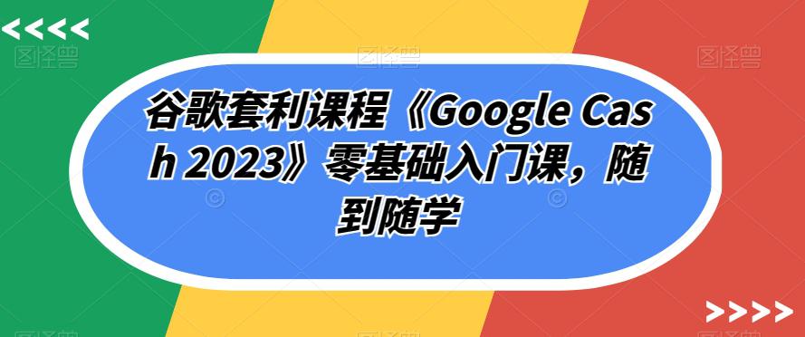 谷歌套利课程《GOOGLE CASH 2023》零基础入门课，随到随学-阿灿说钱