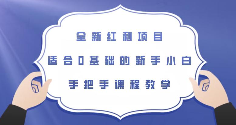 全新红利项目,适合0基础的新手小白,手把手课程教学【揭秘】