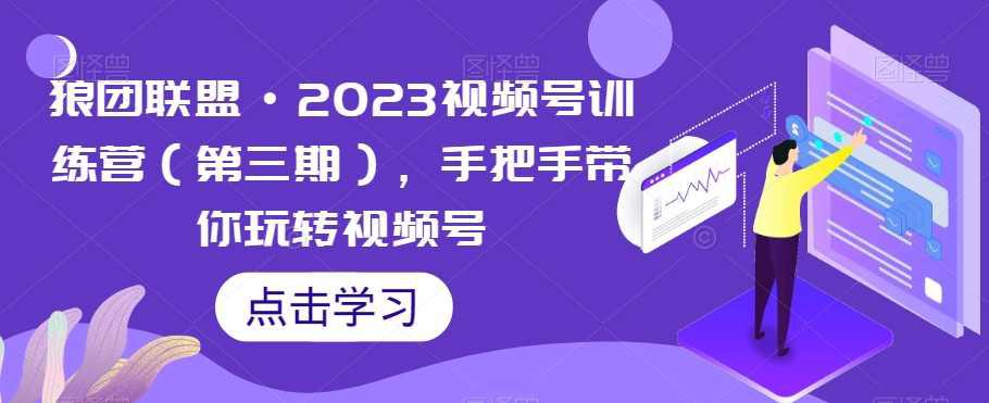 狼团联盟·2023视频号训练营（第三期），手把手带你玩转视频号-阿灿说钱