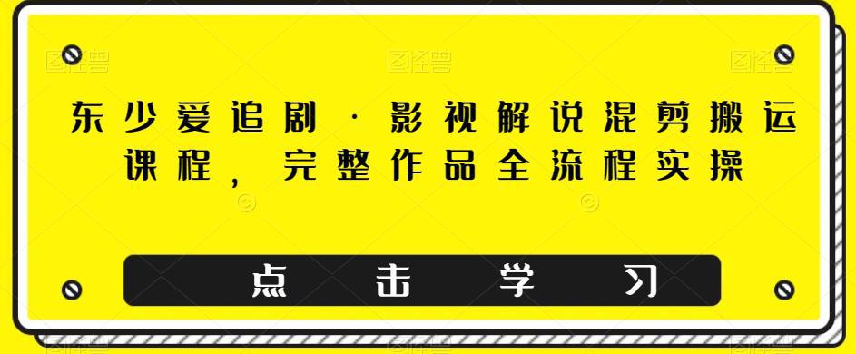 东少爱追剧·影视解说混剪搬运课程，完整作品全流程实操-阿灿说钱