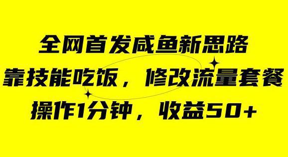 图片[1]-咸鱼冷门新玩法，靠“技能吃饭”，修改流量套餐，操作1分钟，收益50【揭秘】-阿灿说钱