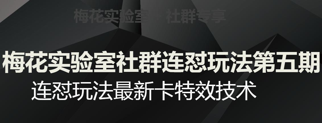 梅花实验室社群连怼玩法第五期,视频号连怼玩法最新卡特效技术-阿灿说钱