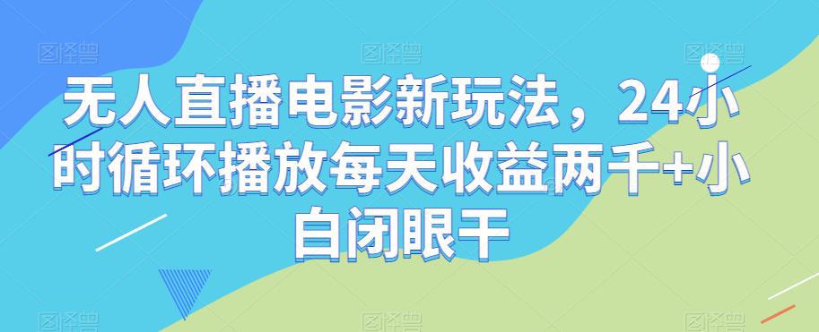 无人直播电影新项目，24小时循环播放每天收益2000+新手闭眼干【揭秘】-阿灿说钱