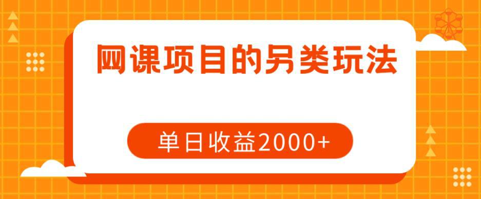 图片[1]-网课项目赚钱攻略：单日收益2000+的另类玩法-阿灿说钱