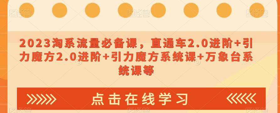 2023淘宝流量爆款课：直通车2.0进阶，引力魔方系统让你轻松引爆销售-阿灿说钱
