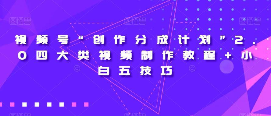 视频号“创作分成计划”2.0四大类视频制作教程+小白五技巧【揭秘】-阿灿说钱