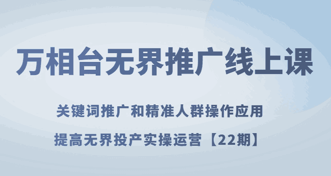 图片[1]-无界推广实战课：轻松提高无界投产实操运营技巧【详解】-阿灿说钱