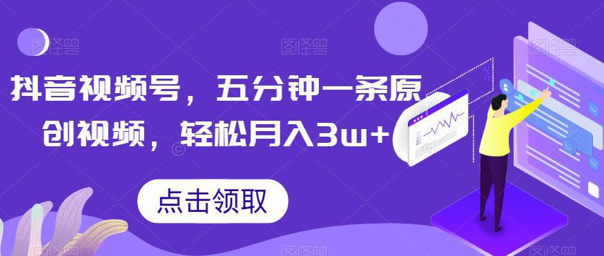 图片[1]-抖音视频号玩法，5分钟1条原创视频，轻松月入30000+【独家秘诀，传授赚钱方法】-阿灿说钱