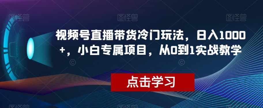 图片[1]-视频号直播带货冷门玩法，日入1000+，小白专属项目，从0到1实战教学【揭秘】-阿灿说钱