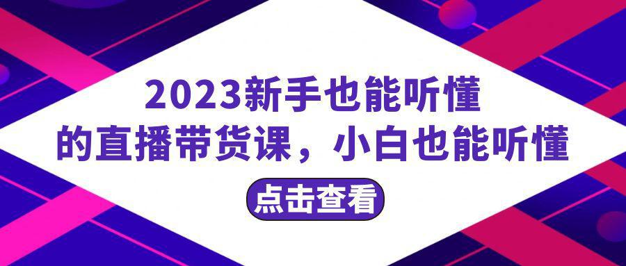 图片[1]-2023新手必学直播带货课，从流量到话术全面解析，小白也能轻松掌握，20节完整-阿灿说钱