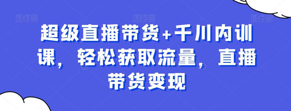 超级直播带货 千川内训课,轻松获取流量,直播带货变现 超级直播带货 千川内训课,轻松获取流量,直播带货变现