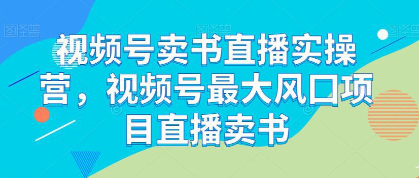 图片[1]-视频号卖书直播实操课程，最大风囗项目直播卖书-阿灿说钱