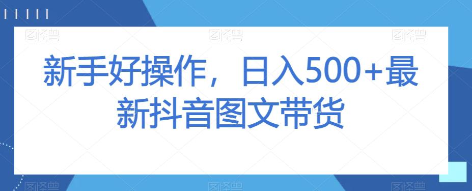 新手好操作,日入500+最新抖音图文带货【揭秘】-阿灿说钱