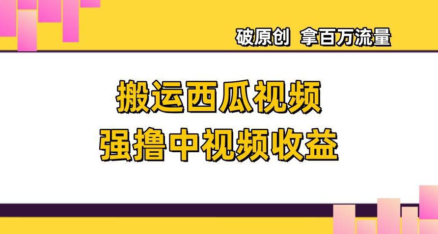 图片[1]-搬运西瓜视频强撸中视频收益，日赚600+破原创，拿百万流量【揭秘】-阿灿说钱