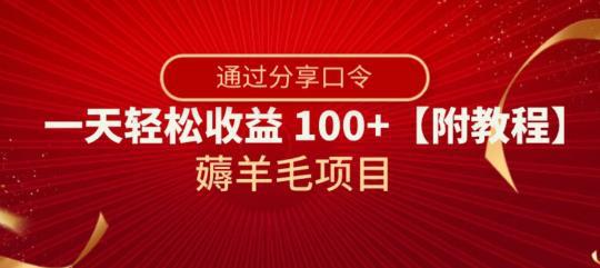 图片[1]-薅羊毛项目，靠分享口令，一天轻松收益100+【附教程】【揭秘】-阿灿说钱
