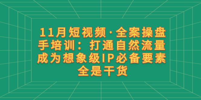 图片[1]-11月短视频·全案操盘手培训：打通自然流量 成为想象级IP必备要素 全是干货-阿灿说钱