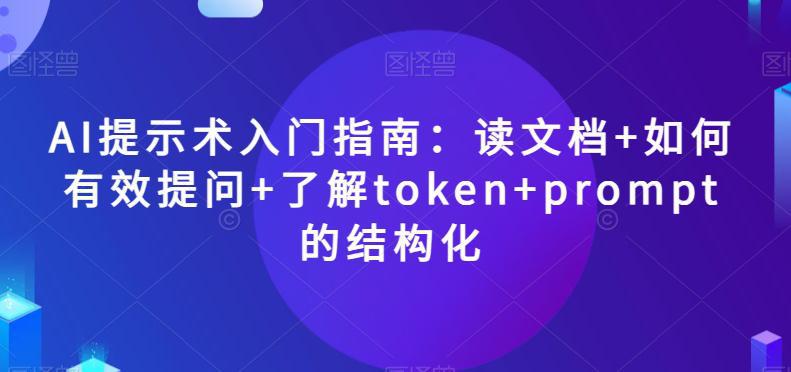 图片[1]-AI提示术入门指南：读文档+如何有效提问+了解TOKEN+PROMPT的结构化【揭秘】-阿灿说钱
