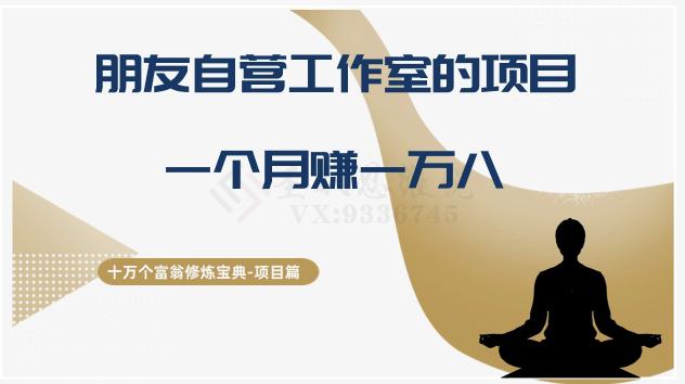 图片[1]-十万个富翁修炼宝典之16.朋友自营工作室的项目，一个月赚一万八-阿灿说钱