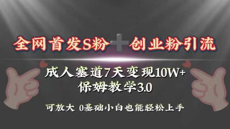 图片[1]-暴力引流玩法揭秘！7天成人赛道10W+变现，轻松上手！保姆3.0-阿灿说钱