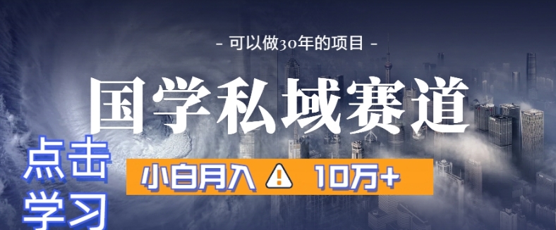 暴利国学私域赛道，小白月入10万+，引流+转化完整流程【揭秘】-阿灿说钱
