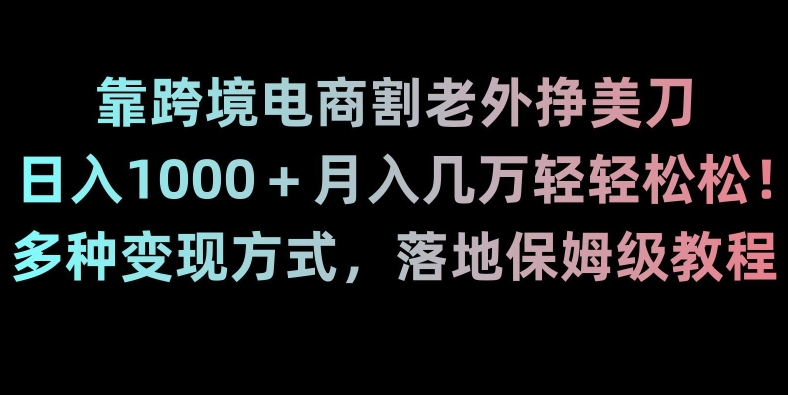 靠跨境电商割老外挣美刀，日入1000＋月入几万轻轻松松！多种变现方式，落地保姆级教程【揭秘】-阿灿说钱