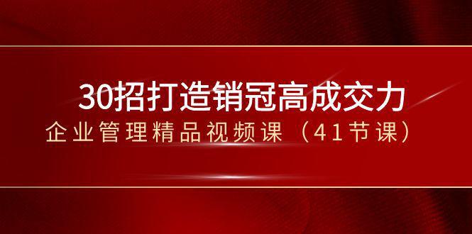 图片[1]-30招-打造销冠高成交力-企业管理精品视频课（41节课）-阿灿说钱
