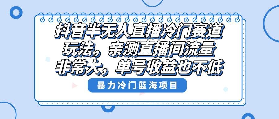 图片[1]-抖音半无人直播冷门新玩法，直播间流量非常大，单号收益也不低！-阿灿说钱