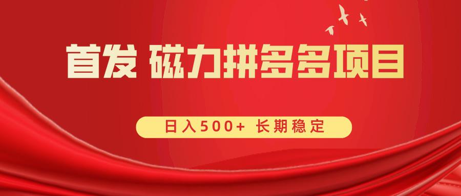 图片[1]-首发 磁力拼多多自撸 日入500+-阿灿说钱
