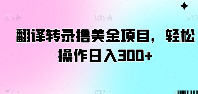 图片[1]-翻译转录撸美金项目，轻松操作日入300+【揭秘】-阿灿说钱