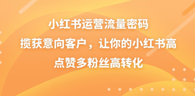 图片[1]-小红书运营技术，新兴流量密码揽获意向客户，让你的小红书高点赞多粉丝高转化-阿灿说钱